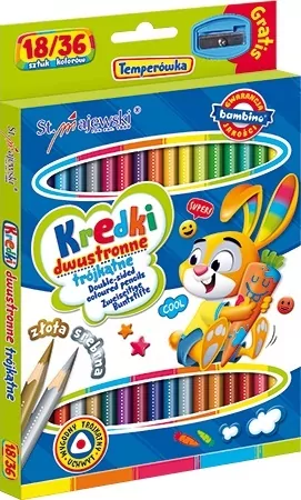 Kredki dwustronne trójkątne Bambino. 36 kolorów - tantis.pl