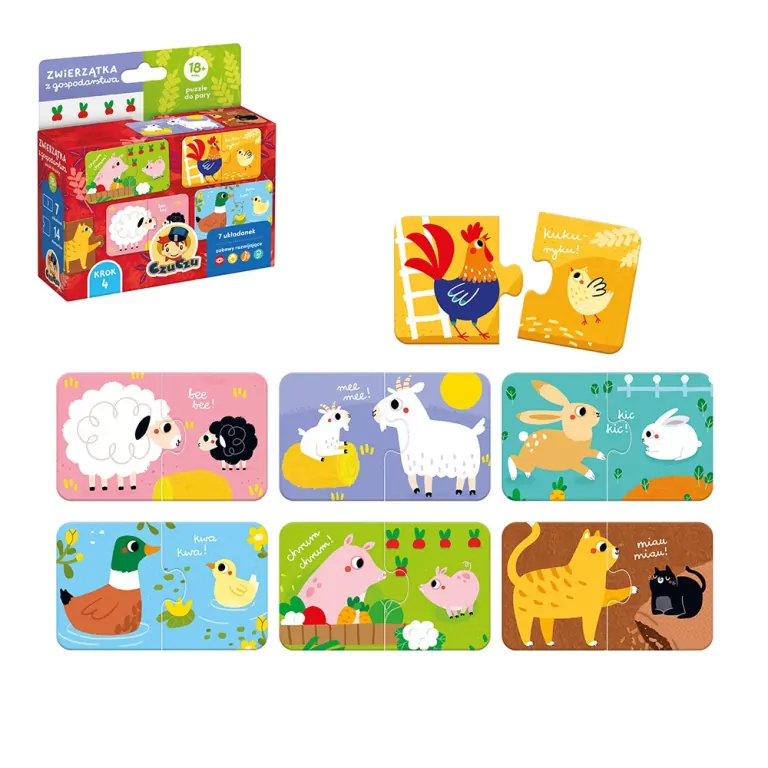 CzuCzu. Puzzle do pary. Zwierzątka z gospodarstwa - tantis.pl