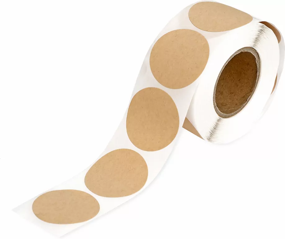 Naklejki na rolce etykiety okrągłe kraft 3,8cm 250 - tantis.pl