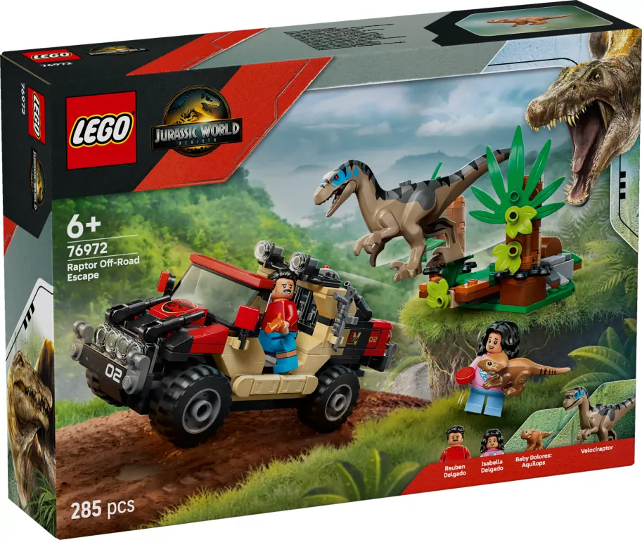 LEGO® Jurassic World. Ucieczka terenówką przed raptorem 76972 - tantis.pl