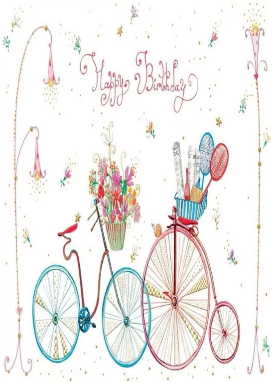 Karnet B6 + koperta: Urodziny Rowery - tantis.pl