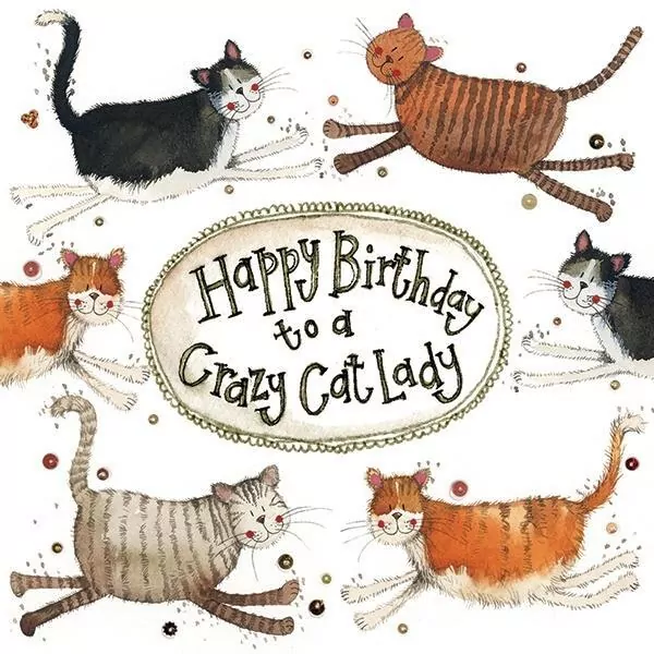 Karnet Urodziny Crazy Cat Lady Kociara - tantis.pl