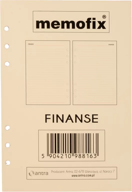 Finanse. Wkład do organizera A5 - tantis.pl