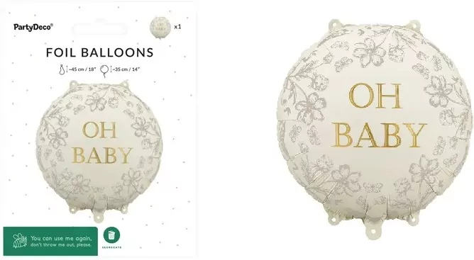 Balon foliowy pastylka Oh Baby 35x35cm - tantis.pl