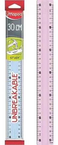 Linijka Study niełamliwa 30cm mix MAPED - tantis.pl