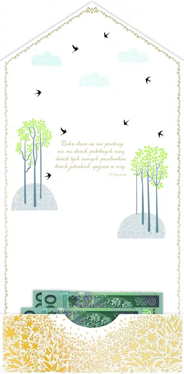 Karnet koperta A5 Ślub Złota łąka - tantis.pl