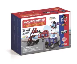 Magformers. Zestaw policyjny i ratunkowy 26 elementów