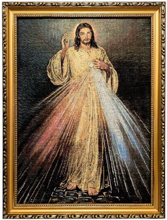 Obraz Haftowany Jezus Miłosierny 42x32cm - tantis.pl