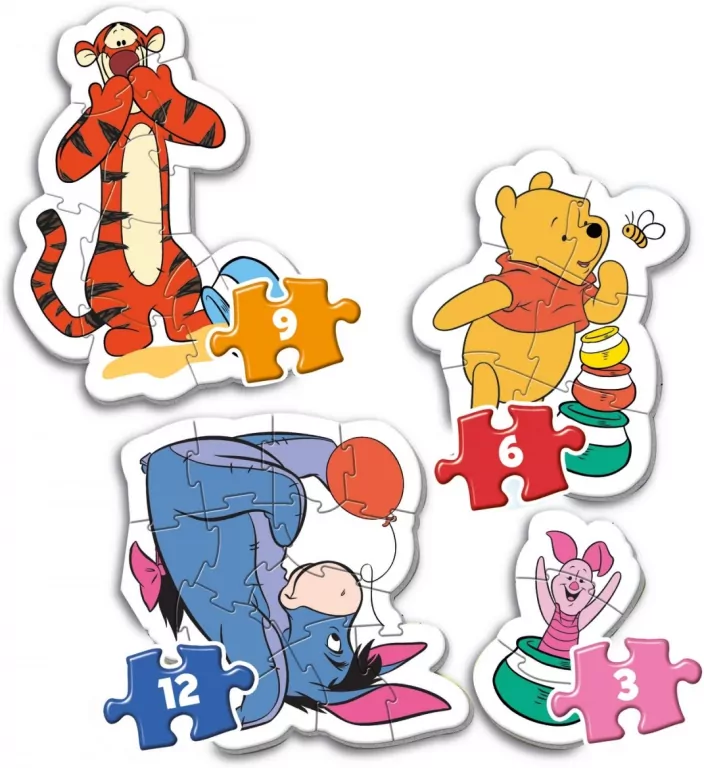Kubuś Puchatek. Puzzle 3,6,9,12 - tantis.pl