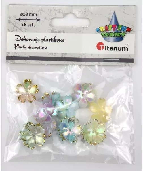 Koraliki plastikowe kwiatki 18mm 16szt - tantis.pl