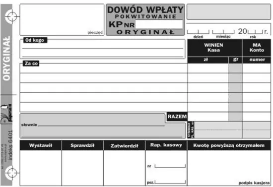 Druk Dowód wpłaty 2-składka A6 Linia