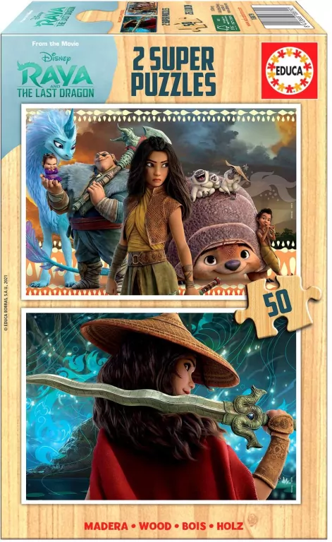 Puzzle 2x50 Raya i ostatni smok (drewniane) G3 - tantis.pl
