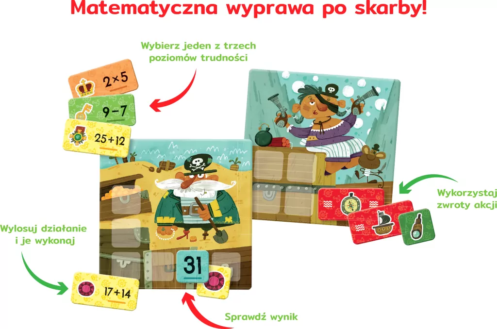 Kumaci piraci. Kapitan Nauka. Gra matematyczna - tantis.pl
