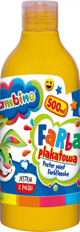 Farba plakatowa w butelce 500 ml żółta bambino - tantis.pl
