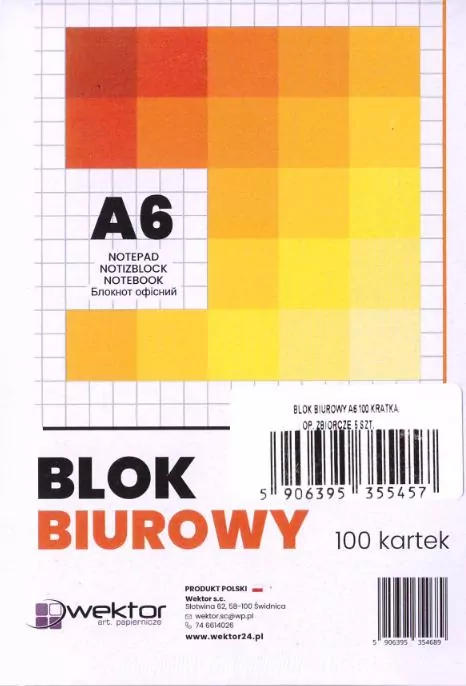 Blok biurowy A4/100K kratka - tantis.pl