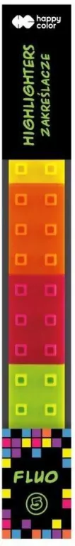 Zakreślacze Pixi Blox fluo 5 kolorów HAPPY COLOR - tantis.pl