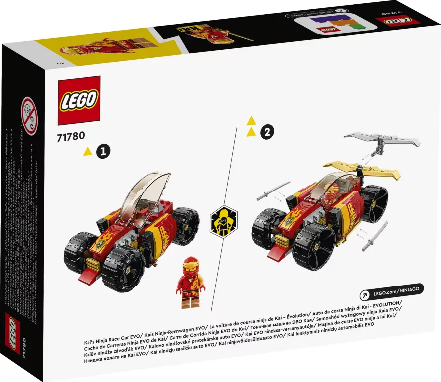 LEGO® NINJAGO®. Samochód wyścigowy ninja Kaia EVO. 71780 - tantis.pl