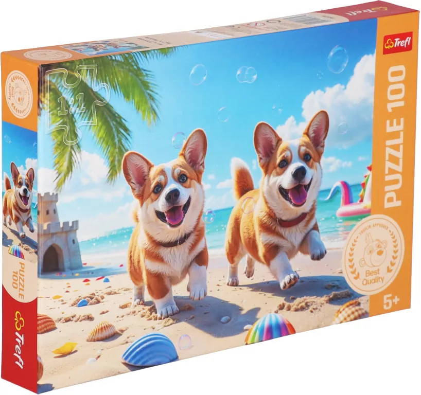 Puzzle 100 Corgi Rodzina Treflików TREFL - tantis.pl