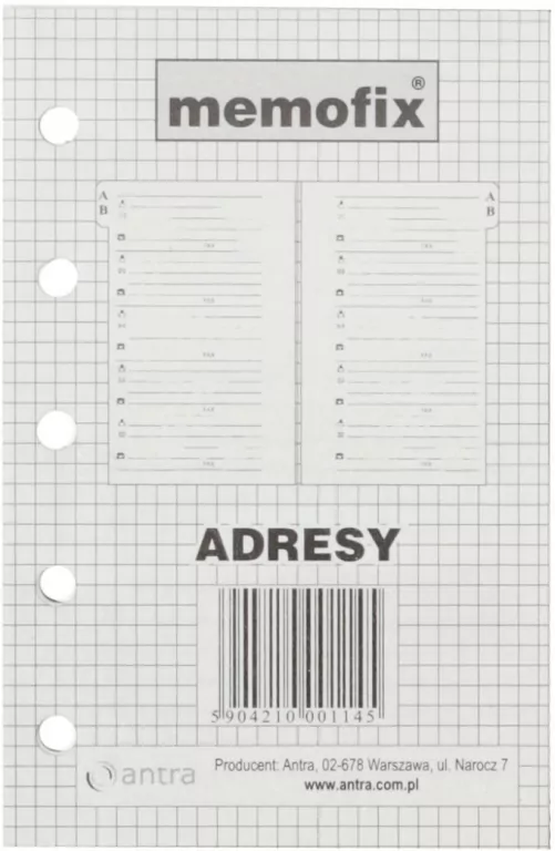Wkład do organizera MEM/M Adresy ANTRA - tantis.pl