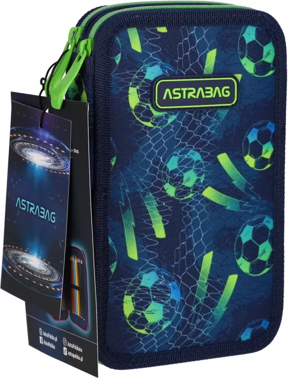 Piórnik podwójny z wyposaż. Football ASTRA - tantis.pl