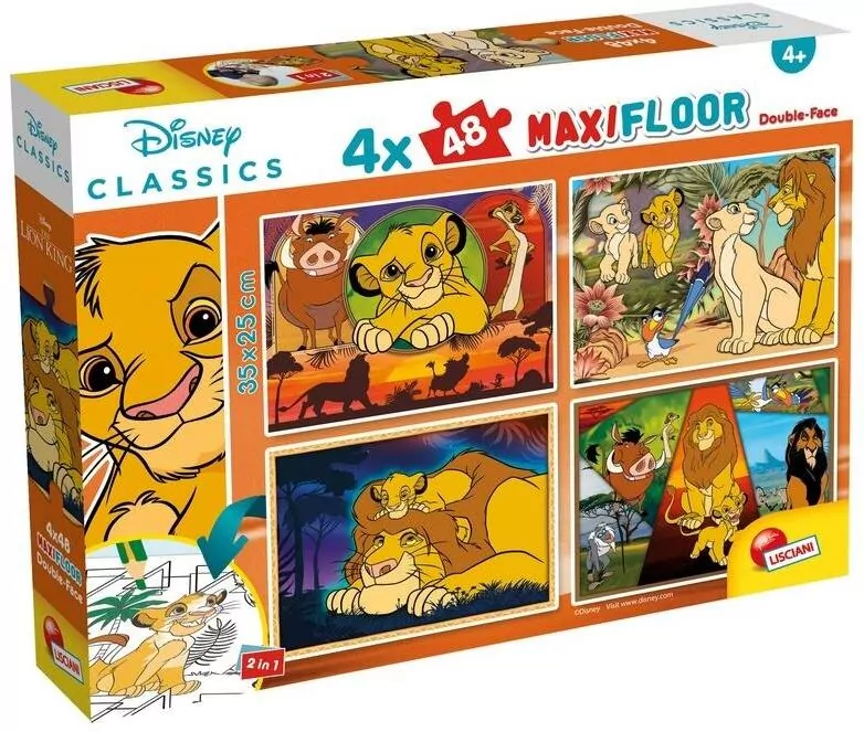 Puzzle Maxifloor 4x48 Disney Król Lew - tantis.pl
