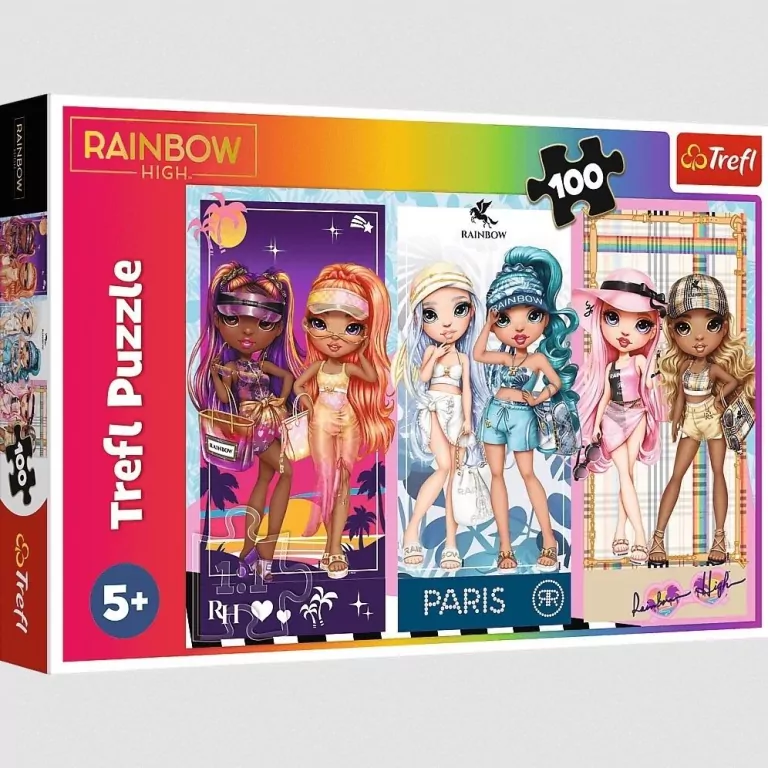 TREFL. Puzzle 100 Tęczowe laleczki - tantis.pl