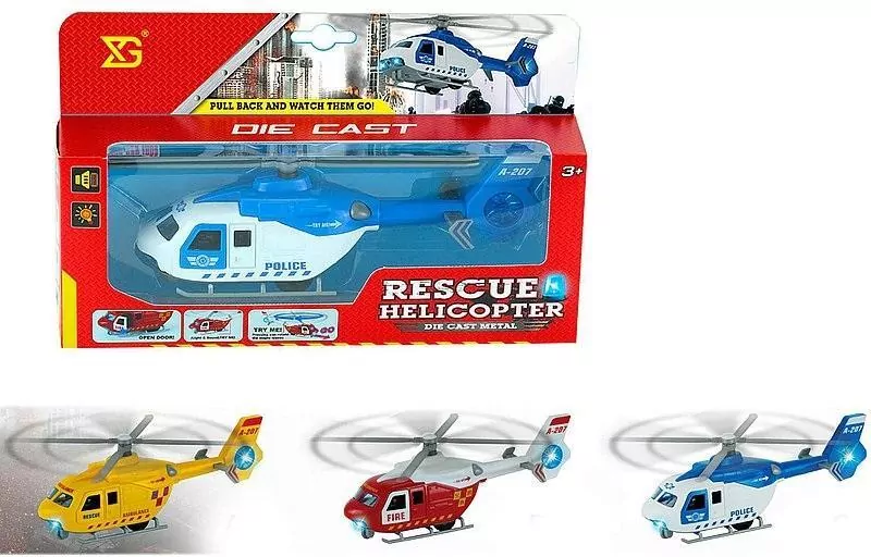 Helikopter śmigłowiec metalowy światło dźwięk MIX - tantis.pl