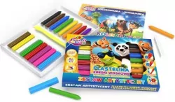 Zestaw plastelina 8 kolorów + kredki 8 kolorów