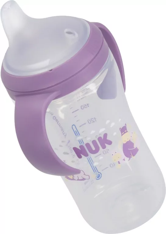 NUK. Butelka do nauki picia. 260 ml. Hipopotam - tantis.pl