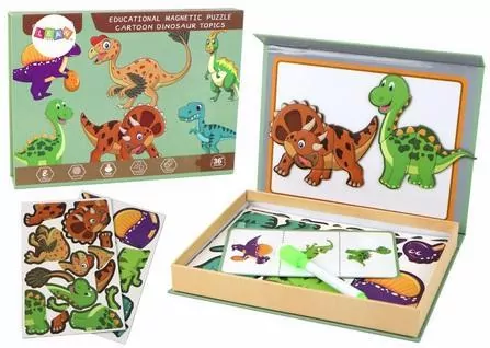 Puzzle magnetyczne z motywem dinozaurów - tantis.pl