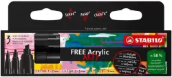 Marker Free Acrylic czarny STABILO