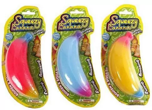 Banan super rozciągliwy, antystresowy / gniotek 14 cm, kolory tęczy, mix - tantis.pl