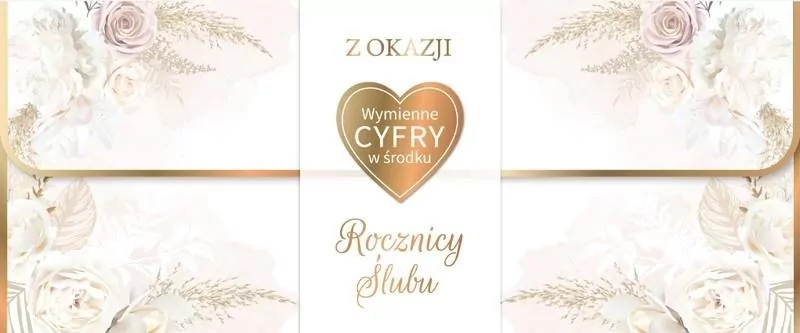Karnet Rocznica Ślubu wymienne cyfry - tantis.pl