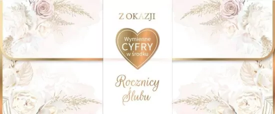 Karnet Rocznica Ślubu wymienne cyfry