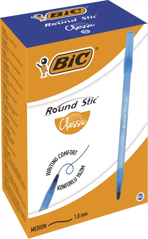 Długopis Round Stic niebieski. 60 sztuk - tantis.pl