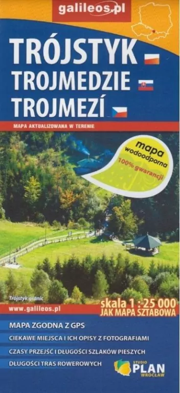 Mapa wodoodporna -Trójstyk/Trojmedzie/Trojmezi - tantis.pl