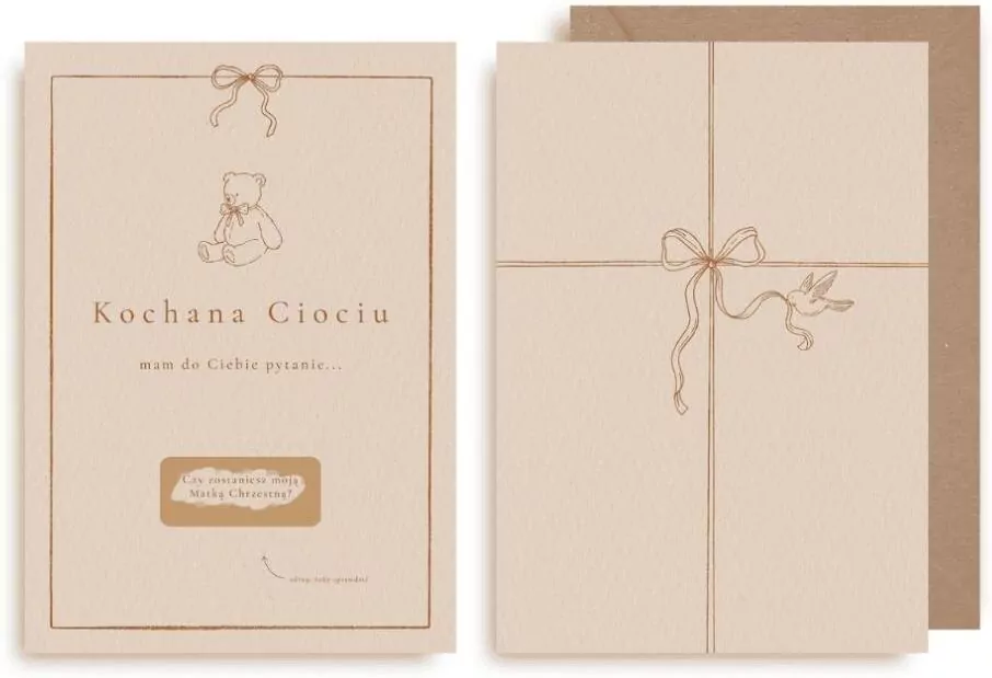 Kartka zdrapka - Czy zostaniesz moją Chrzestną? - tantis.pl