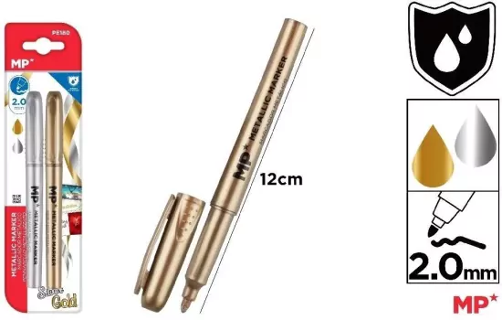 Flamaster metaliczny złoty i srebrny