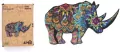 Puzzle drewniane eko 125. Rzadki nosorożec - tantis.pl