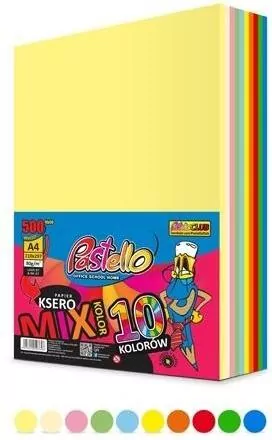 Papier ksero A4 80g 10 kolorów 500 arkuszy - tantis.pl