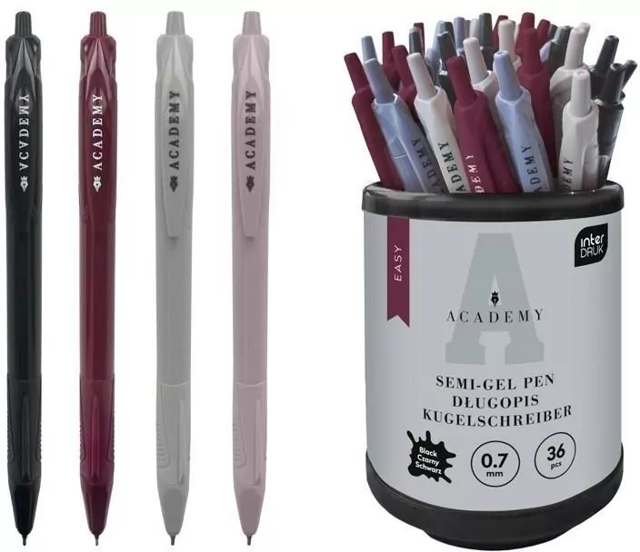 Długopis auto czarny z grips Academy. 36 sztuk - tantis.pl
