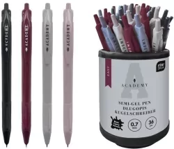 Długopis auto czarny z grips Academy. 36 sztuk