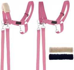 Kantar dla Hobby Horse wodze + futerka różowy