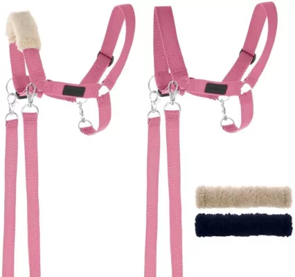 Kantar dla Hobby Horse wodze + futerka różowy