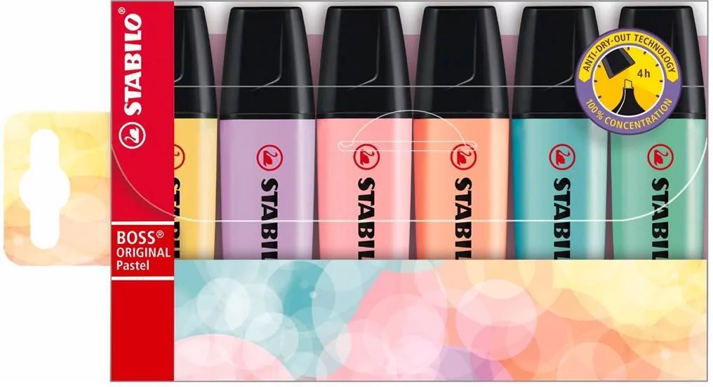 Zakreślacz Boss pastel. 6 kolorów - tantis.pl