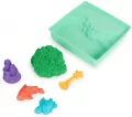 Kinetic Sand. Piasek z foremkami zielony - tantis.pl