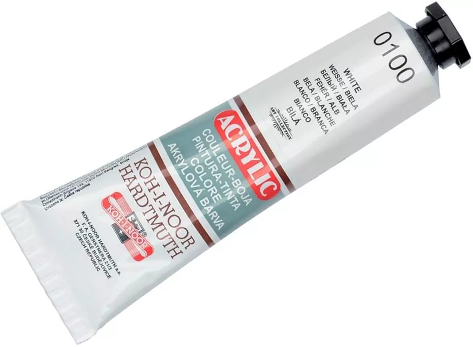 Farba akrylowa biała 40ML - tantis.pl