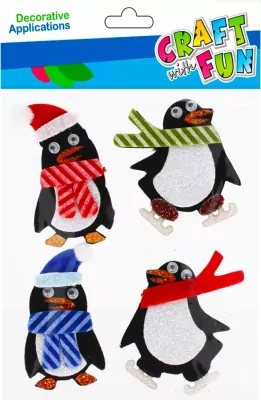Ozdoba dekoracyjna filc samoprzylepny. Pingwin