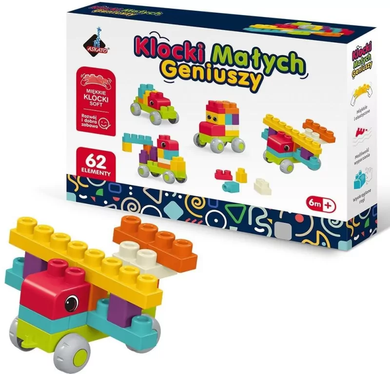 Klocki małych geniuszy Soft miękkie 62el - tantis.pl