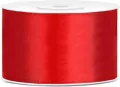Tasiemka satynowa 38mmx25m. Czerwona - tantis.pl